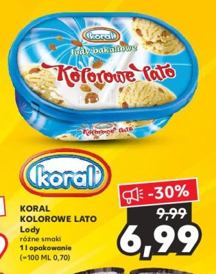 Lody bakaliowe Koral kolorowe lato promocja