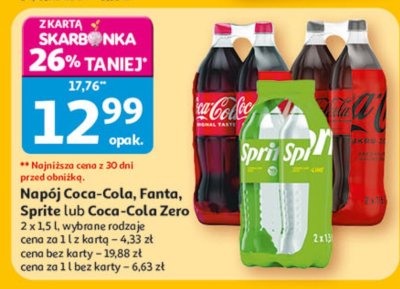 Napój Coca-Cola Zero 2x1.5L promocja w Auchan