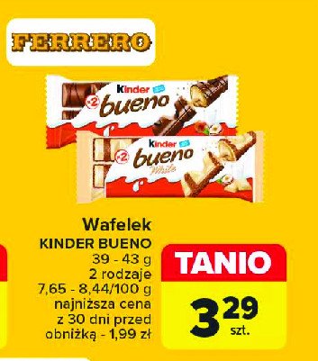 Baton Kinder Bueno white promocja w Carrefour
