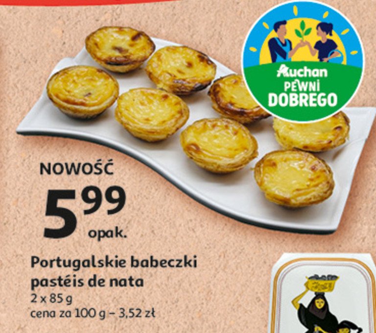Babeczki pasteis de nata Auchan pewni dobrego promocja w Auchan