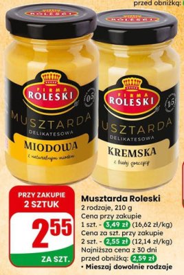 Musztarda Roleski 2 rodzaje promocja w Dino
