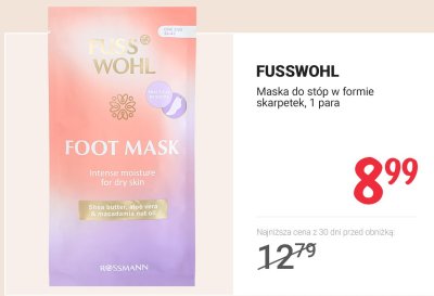 Maska do stóp w formie skarpetek, 1 para Fusswohl promocja w Rossmann