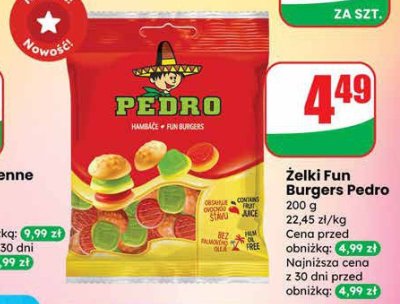 Żelki Fun Burgers Pedro promocja w Dino