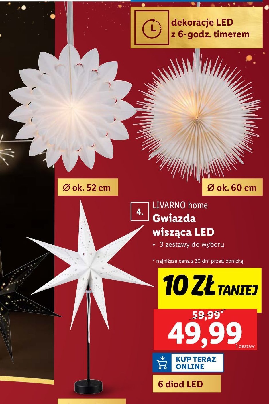 Gwiazda led 60 cm LIVARNO HOME promocja