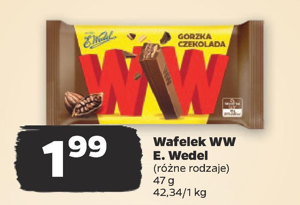 Baton w gorzkiej czekoladzie E. wedel ww promocja