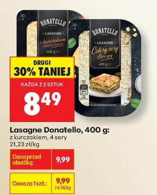 Lasagne Donatello z kurczakiem, 4 sery promocja w Biedronka