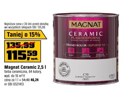 Farba Magnat Ceramic 2,5 l promocja w OBI