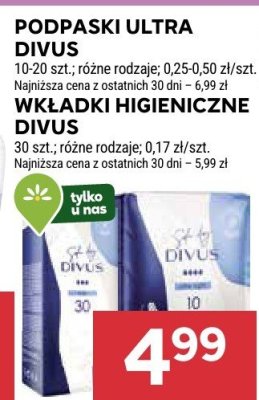 Podpaski Ultra Divus 0,20-0,50 zł/szt. promocja w Stokrotka