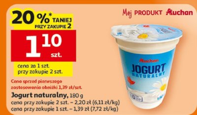Ekologiczny jogurt naturalny Ekołukta promocja w Auchan