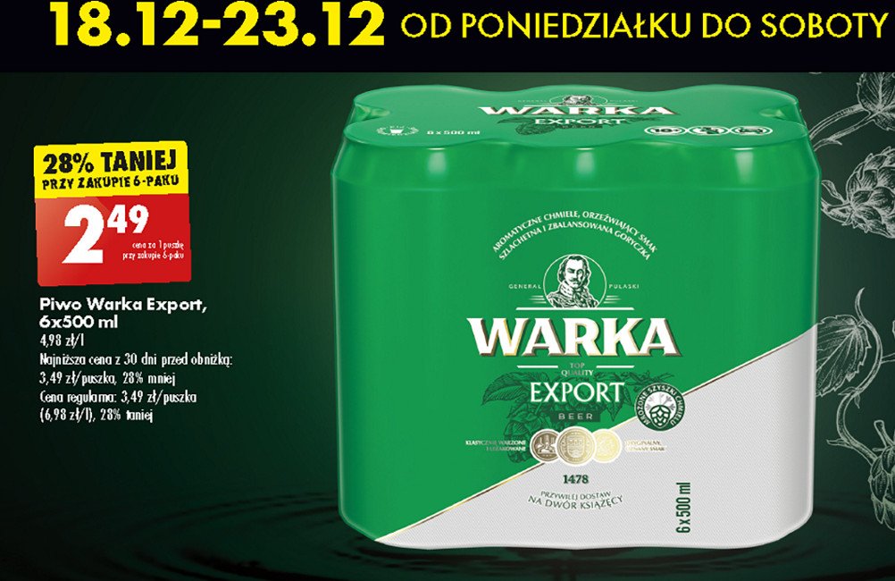 Piwo Warka export promocja