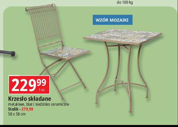 Krzesło składane mozaika promocja