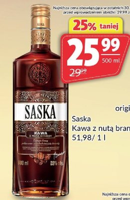 Brandy Saska Kawa z nutą promocja w Prim Market