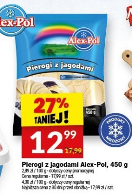 Pierogi z jagodami Alex-Pol, 450 g promocja w Twój Market