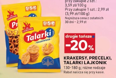 Krakersy różne rodzaje DRUGIE -20% Lajonik promocja w Stokrotka