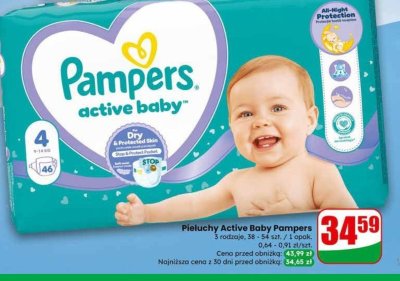 Pieluchy Active Baby Pampers promocja w Dino