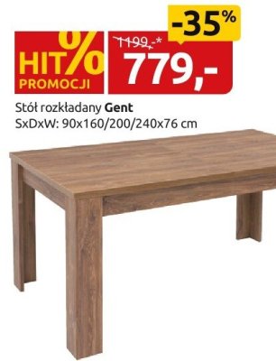 Stół rozkładany Gent promocja w Black Red White