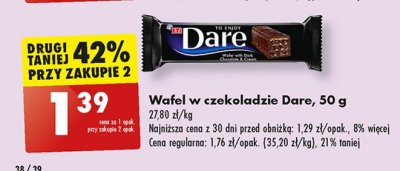 Wafelek w ciemnej czekoladzie Eti dare promocja