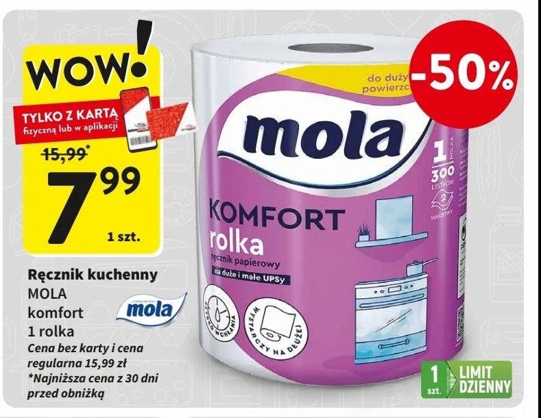 Recznik papierowy Mola komfort promocja w Intermarche