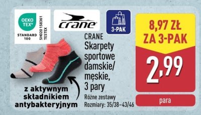 Skarpety sportowe damskie/męskie, 3 pary promocja w Aldi