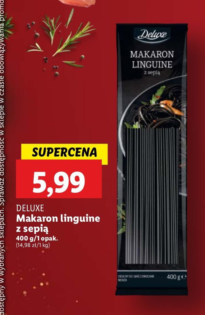 Makaron linguine z sepią Deluxe promocja