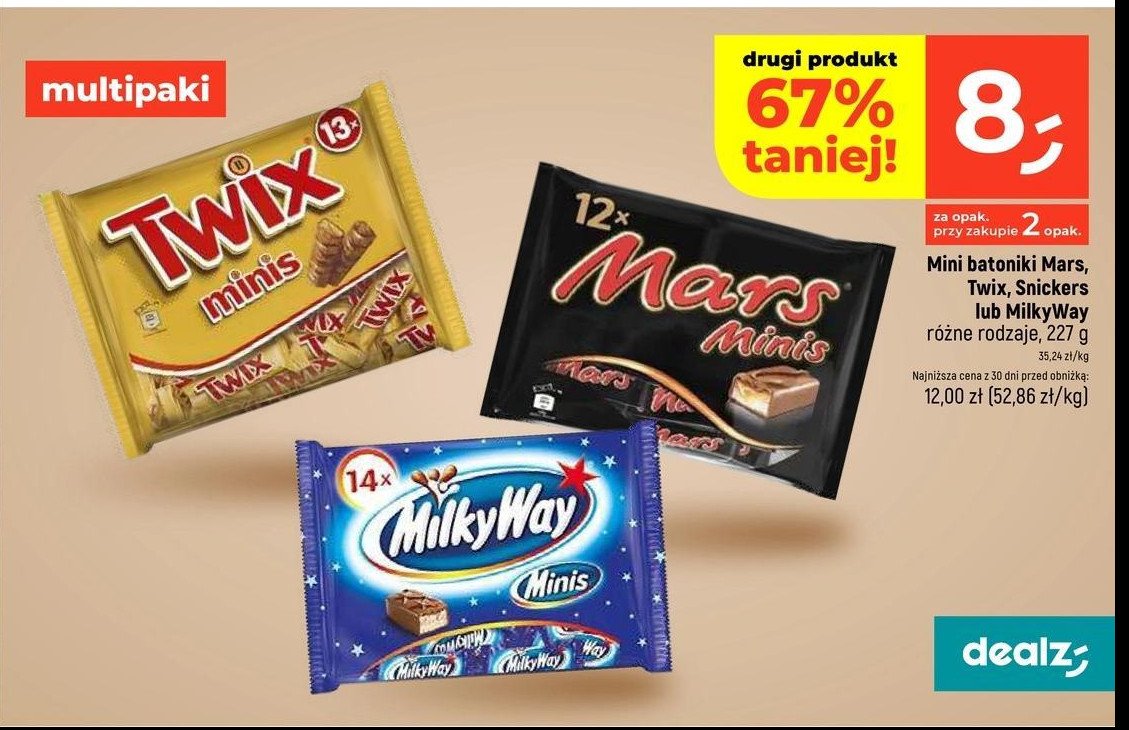 Batony Milky way minis promocja w Dealz