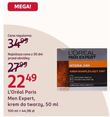 L'Oréal Paris Men Expert krem do twarzy, 50 ml promocja w Rossmann