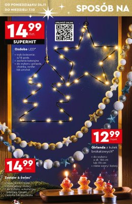 Ozdoba LED gwiazda, choinka, renifer lub aniołek promocja w Biedronka