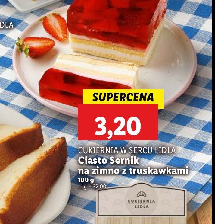 Sernik na zimno z truskawkami Cukiernia lidla promocja w Lidl