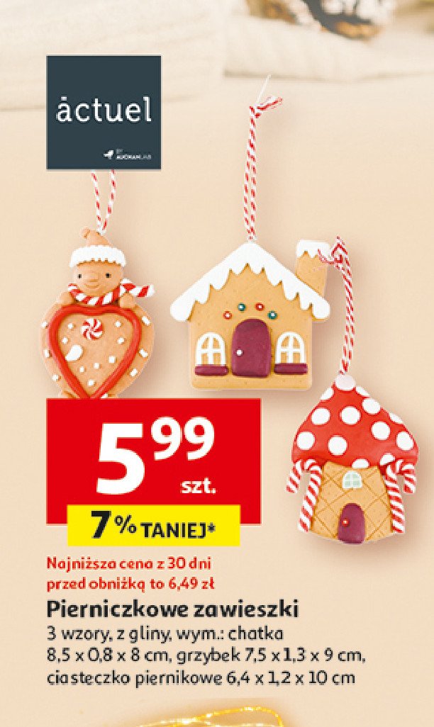 Zawieszka ciasteczko piernikowe Actuel promocja w Auchan