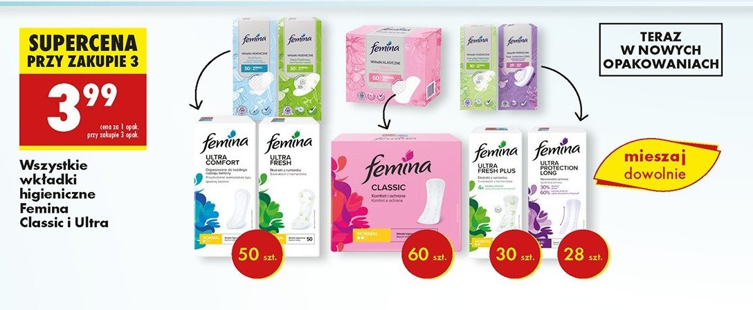 Wk艂adki ultra fresh plus Femina promocja
