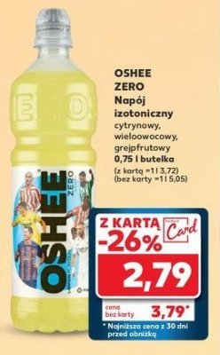 Napój izotoniczny grejpfrutowy Oshee zero promocja