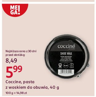 Pasta do butów czarna Coccine shoe wax promocja w Rossmann