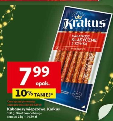 Kabanosy wieprzowe Krakus promocja w Auchan