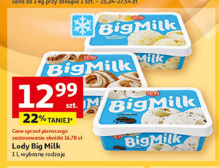 Lody ciasteczko Algida big milk promocja