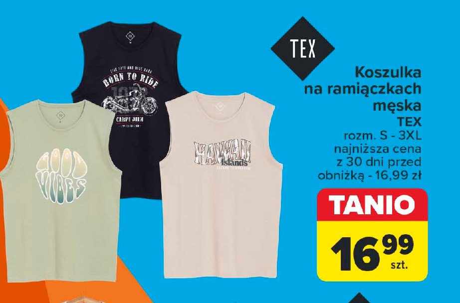 Koszulka na ramiączkach męska s-3xl Tex promocja