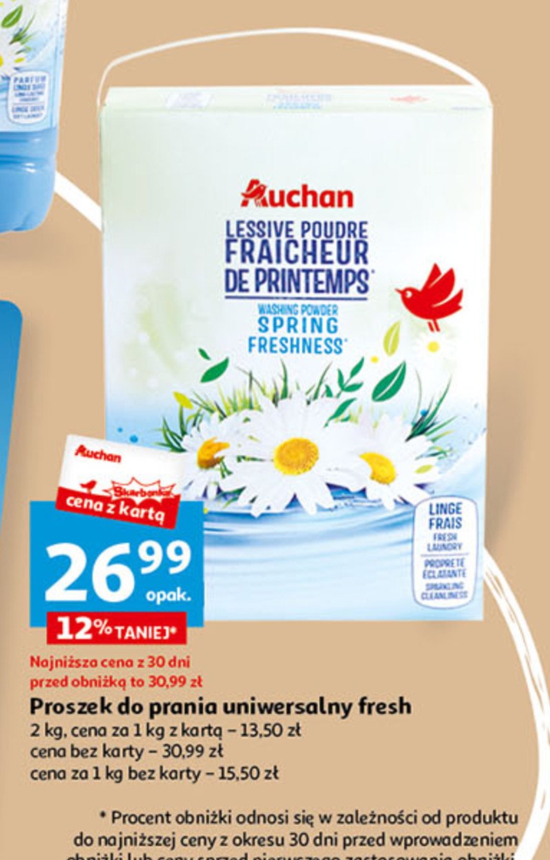 Proszek do prania uniwersalny spring freshness Auchan promocja