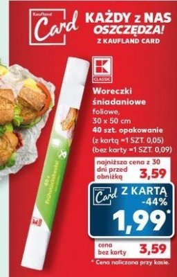 Woreczki śniadaniowe 30 x 50 cm K-classic promocja