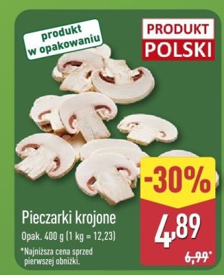 Pieczarki krojone promocja w Aldi