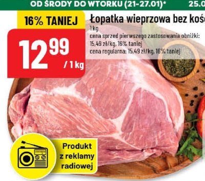 Łopatka wieprzowa bez kości Kraina mięs promocja w POLOmarket