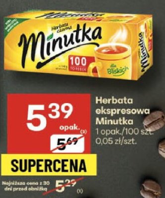 Herbata ekspresowa Minutka promocja w Delikatesy Centrum