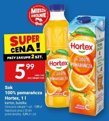 Sok 100% pomarańcza Hortex, 1 l promocja w Twój Market