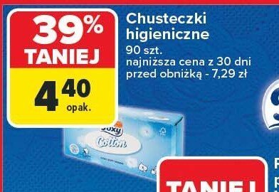Chusteczki higieniczne Foxy 90 szt. najniższa cena z 30 dni przed obniżką - 7,29 zł promocja w Carrefour