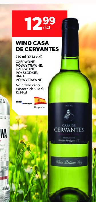 Wino białe połwytrawne CERVANTES promocja
