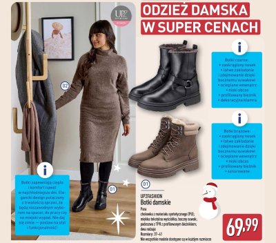 Botki damskie, 2 rodzaje promocja w Aldi