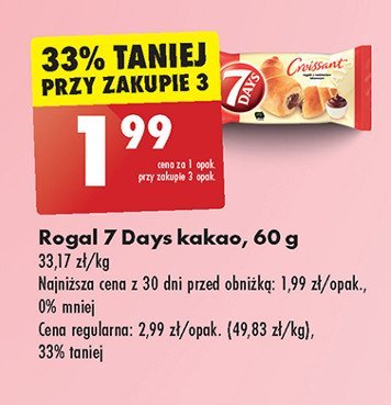 Croissant z nadzieniem o smaku kakaowym 7 days promocja