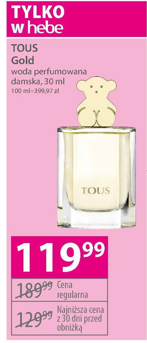 Woda perfumowana TOUS GOLD promocja