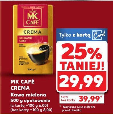 Kawa mielona Crema 500 g promocja w Kaufland