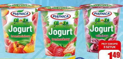 Jogurt owocowy truskawkowy promocja w Dino