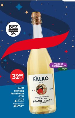 Wino musujące F'ALKO Sparkling Peach Please promocja w Żabka