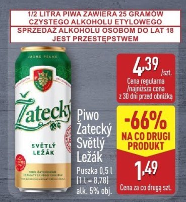 Piwo Żatecký Světlý Ležák promocja w Aldi